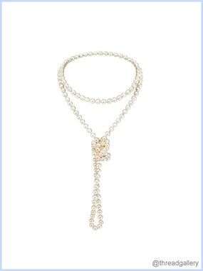 Multi Strand Imitation Pearl Necklace 1920s Flapper Style 1.5m Long